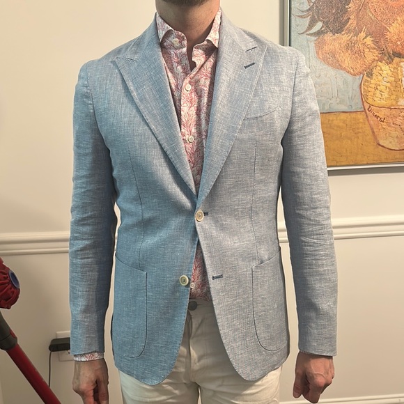Eleventy Blue Sport Coat Modern Fit